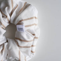 Scrunchies-Cream & Taupe Striped