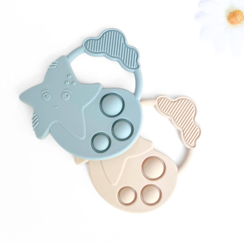 Sensory Popper Teether Star - Dusty Teal