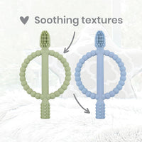 Baby Teething Toothbrush - Sage & Dusty Blue