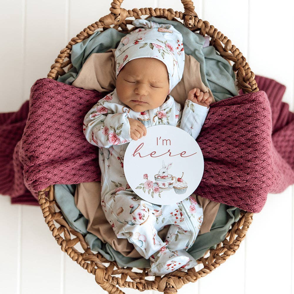 Snuggle Hunny- Tea Party & Sage Reversible Milestone Cards