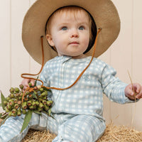 Homegrown - Growsuit - Light Blue Gingham Rib