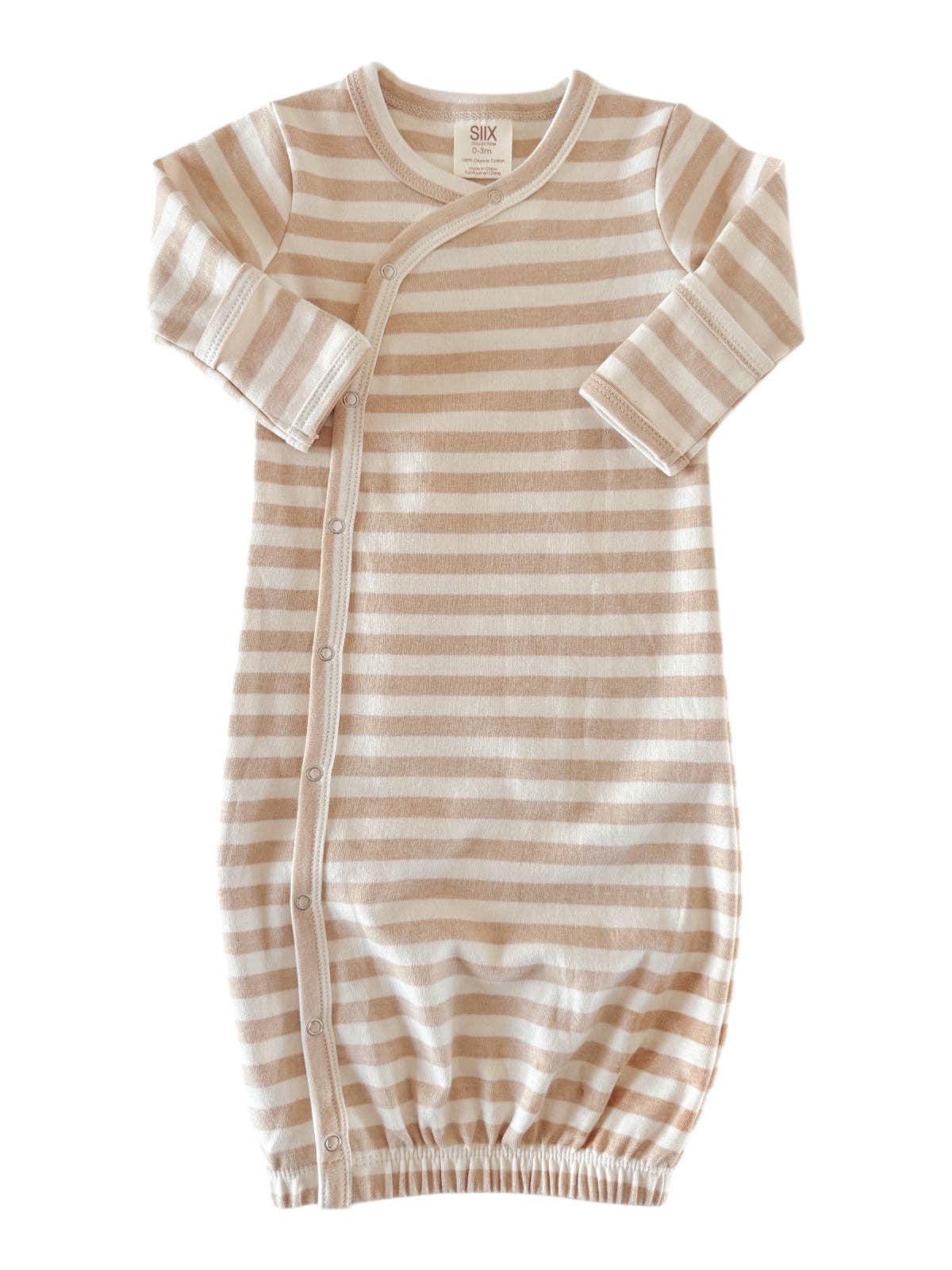 SIIX Collection - Biscuit Stripe / Organic Gown