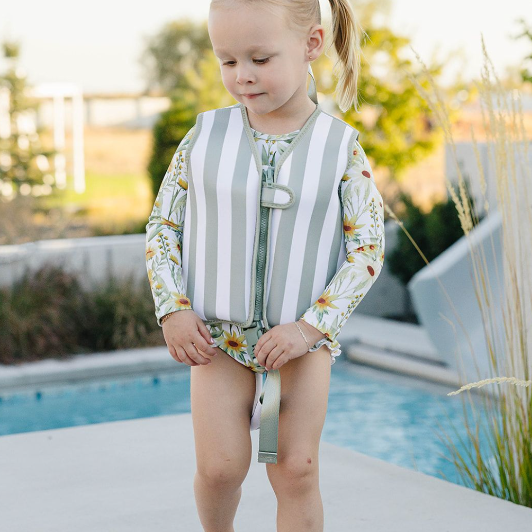 Purple Stripes Swim Vest- Current Tyed