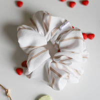 Scrunchies-Cream & Taupe Striped