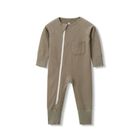 Our Little Treasures - Zip Romper in Olive