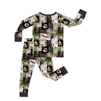 Fancy Prince- Western Cowboy Patchwork Kids Bamboo Two-Piece Pajama Set