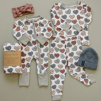 Mebie Baby - Conversation Hearts Ribbed Pajamas