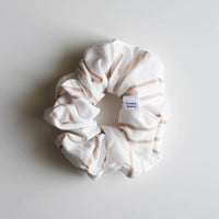 Scrunchies-Cream & Taupe Striped