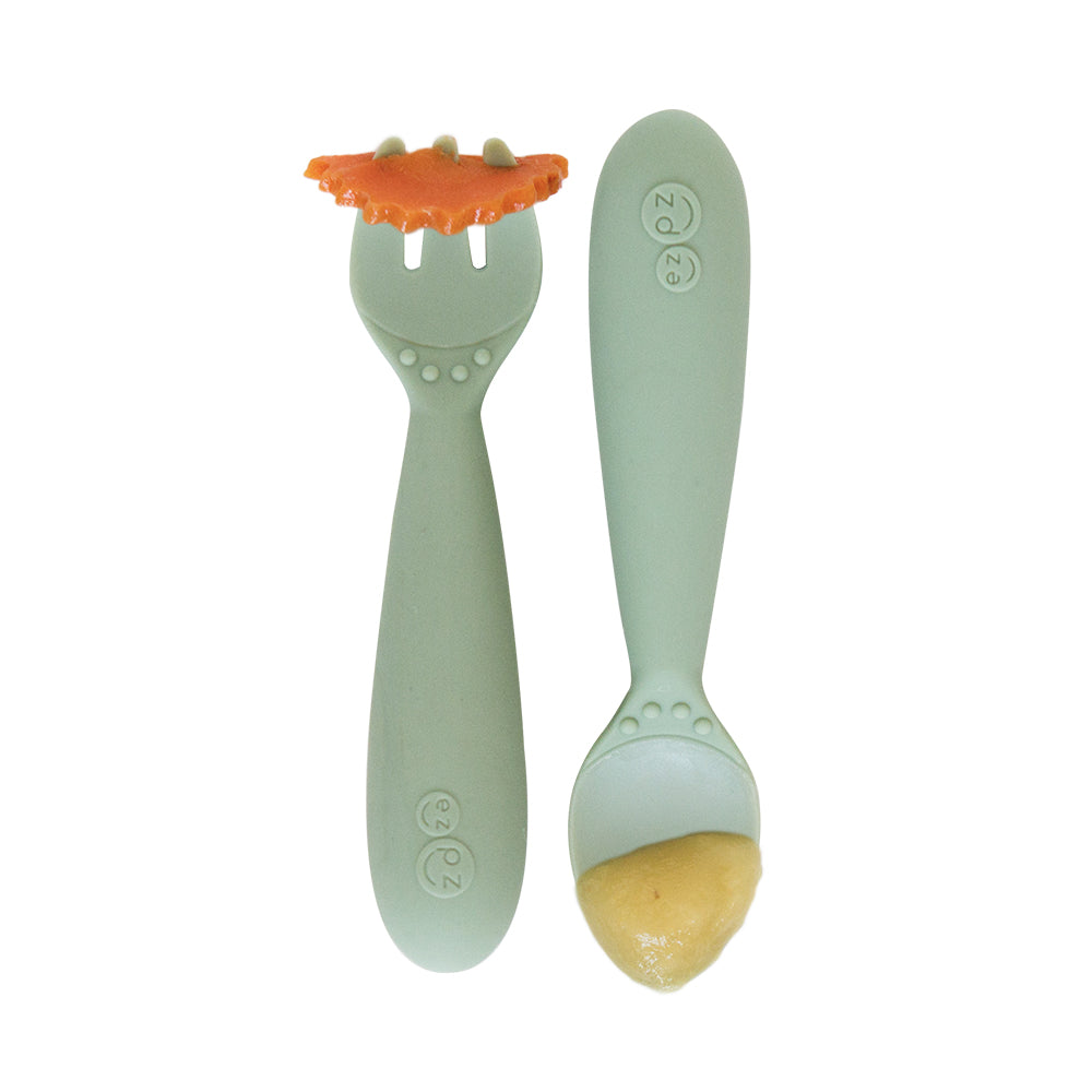 Ezpz Mini Utensils (Fork & Spoon)- Sage