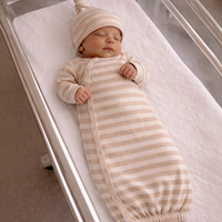 SIIX Collection - Biscuit Stripe / Organic Gown