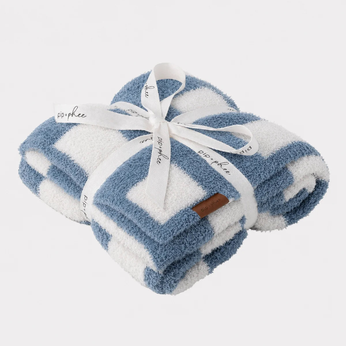 PIP + PHEE Plush Toddler Blanket - Denim Check | 30" x 40"