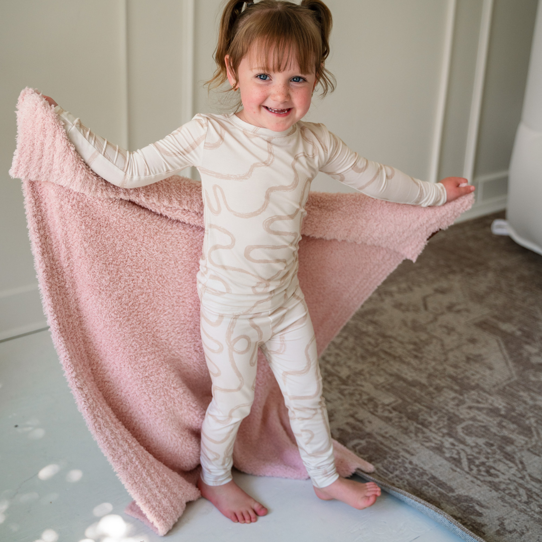 PIP + PHEE Plush Toddler Blanket- Brown Check | 30" x 40"