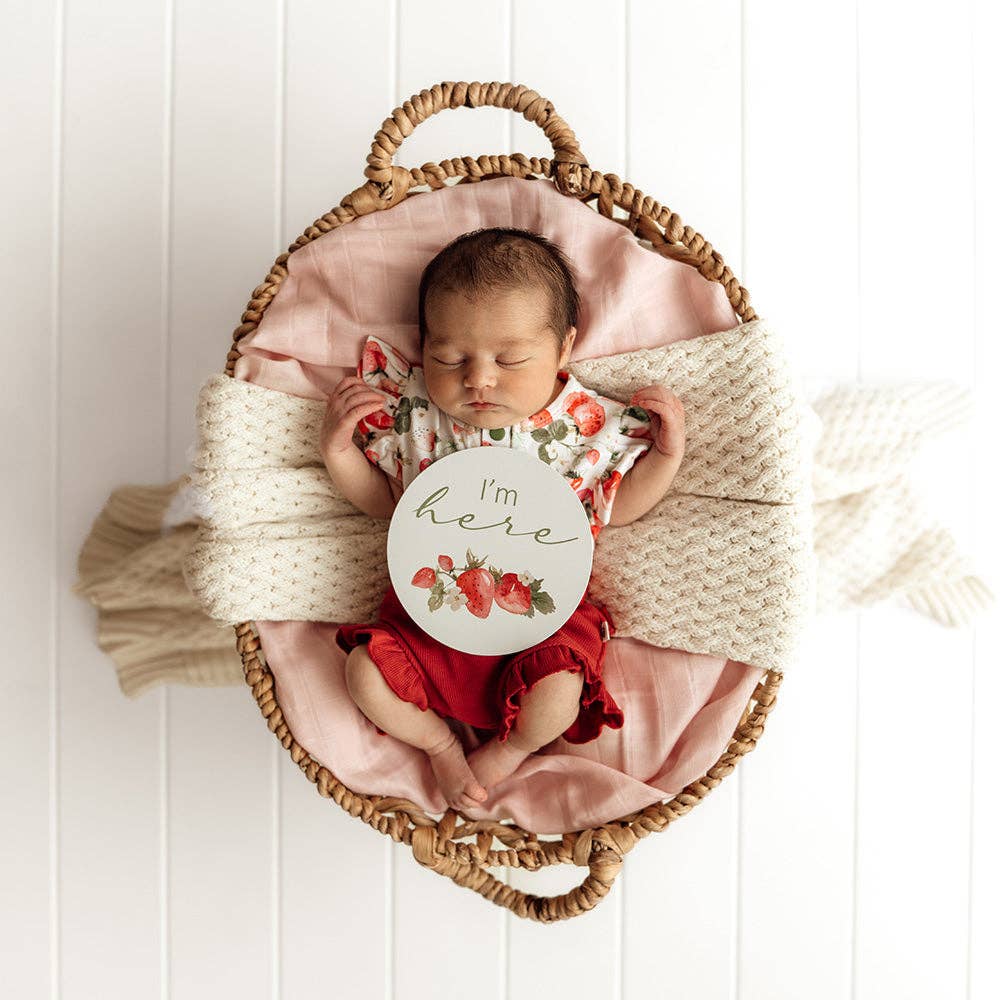 Snuggle Hunny - Strawberry & Moss Reversible Milestone Cards