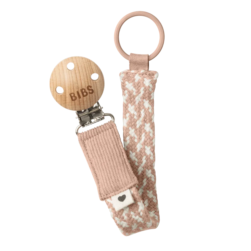 Bibs Pacifier Clip - Blush/Ivory