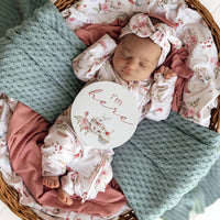 Snuggle Hunny- Tea Party & Sage Reversible Milestone Cards