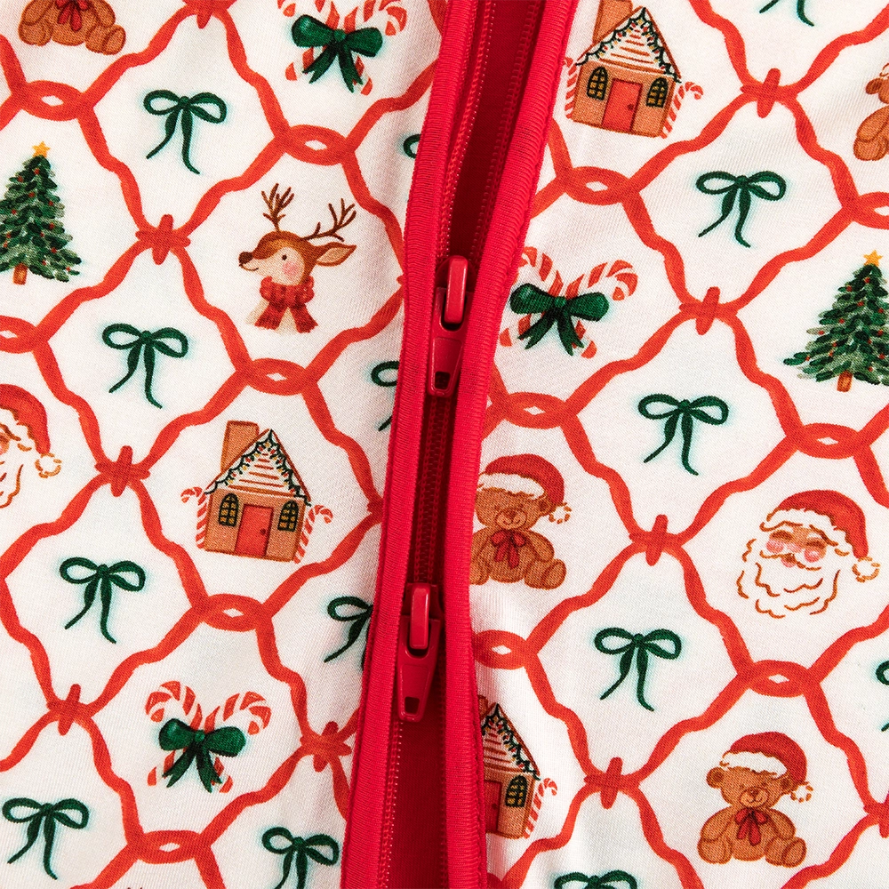 Fancy Prince- Baby Christmas Plaid Red Bamboo Zip Sleeper