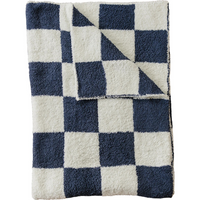 Mebie Baby- Navy Checkered Plush Blanket