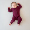 Kyte Baby - Ribbed Zippered Romper- Burgundy