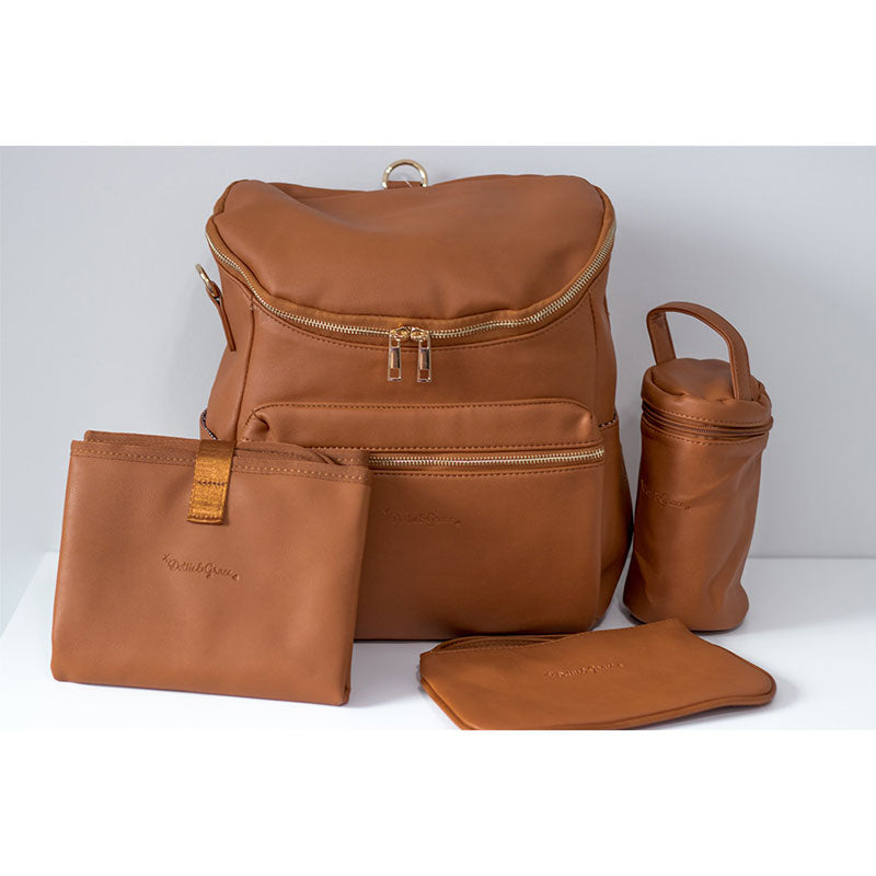 Dottie & Grace Ultimate Diaper Bag & Weekender Combo - Tan