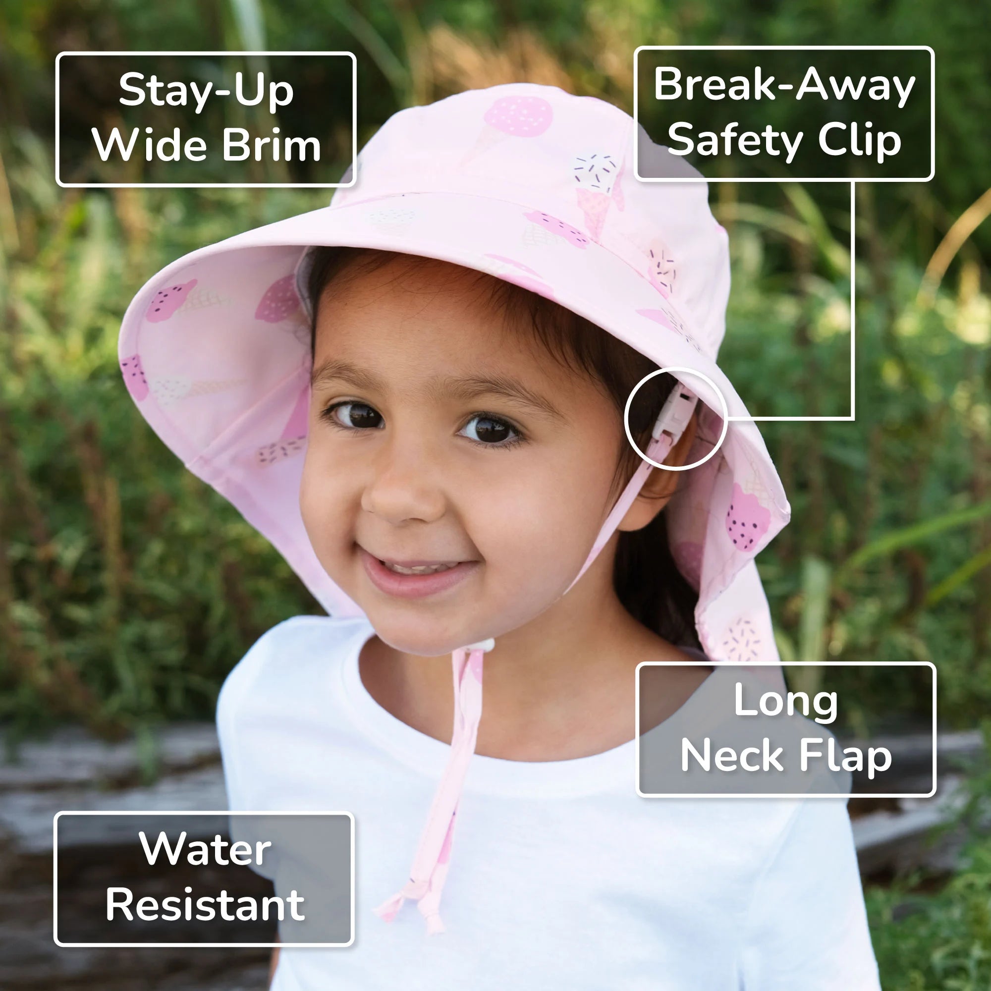 Jan & Jul Aqua Water Repellent Xplorer Hat - Pink Ice Cream