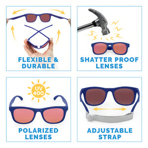 Jan & Jul Sunglasses- Navy with Aurora Lens