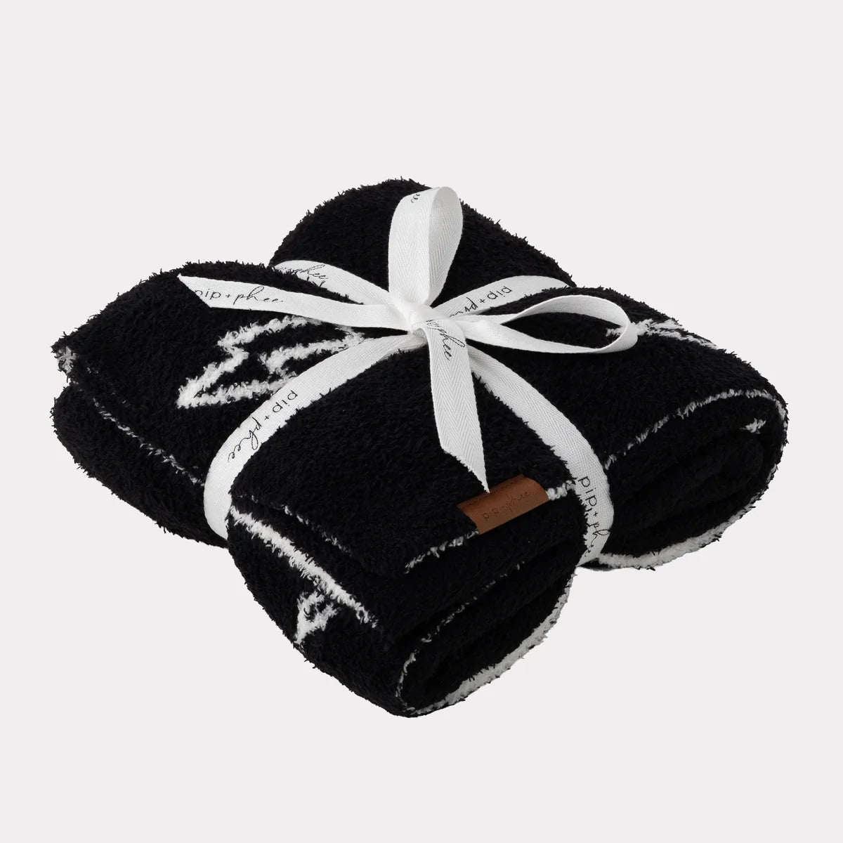 PIP + PHEE Plush Toddler Blanket - Black Lightening | 30" x 40"