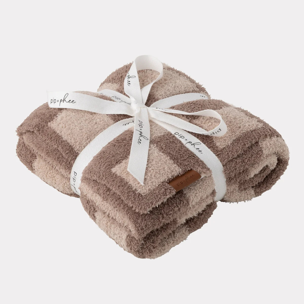 PIP + PHEE Plush Toddler Blanket- Brown Check | 30" x 40"