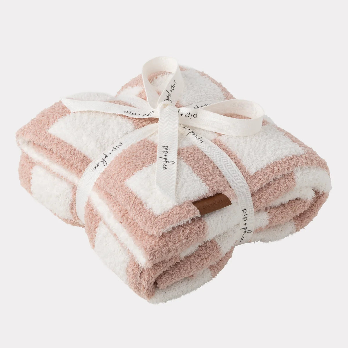 PIP + PHEE Plush Toddler Blanket - Pink Check | 30" x 40"