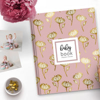 The Joyful Life Co - Blush and Gold Floral Baby Book