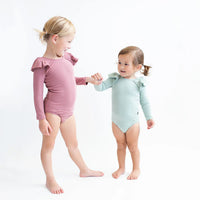 Kyte - Ribbed Long Sleeve Ruffle Leotard