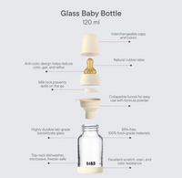 BIBS - Baby Glass Bottle Set 120ml Latex