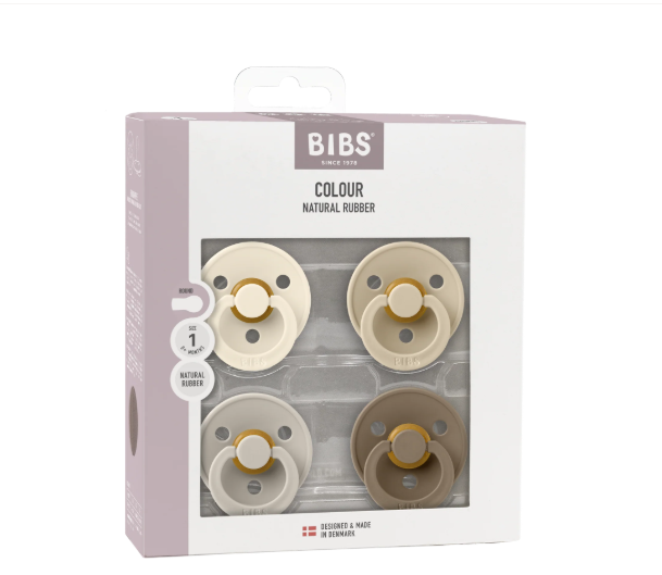 BIBS -  Pacifier Original COLOUR Latex 4 PK