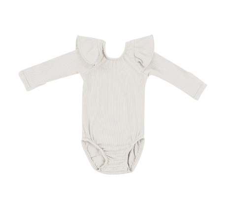Kyte - Ribbed Long Sleeve Ruffle Leotard