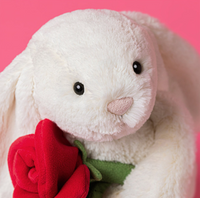 Jellycat - NEW Cream Bunny With Rose