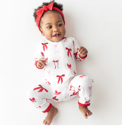 Kyte Baby- Zippered ROMPER - Small Love Bow