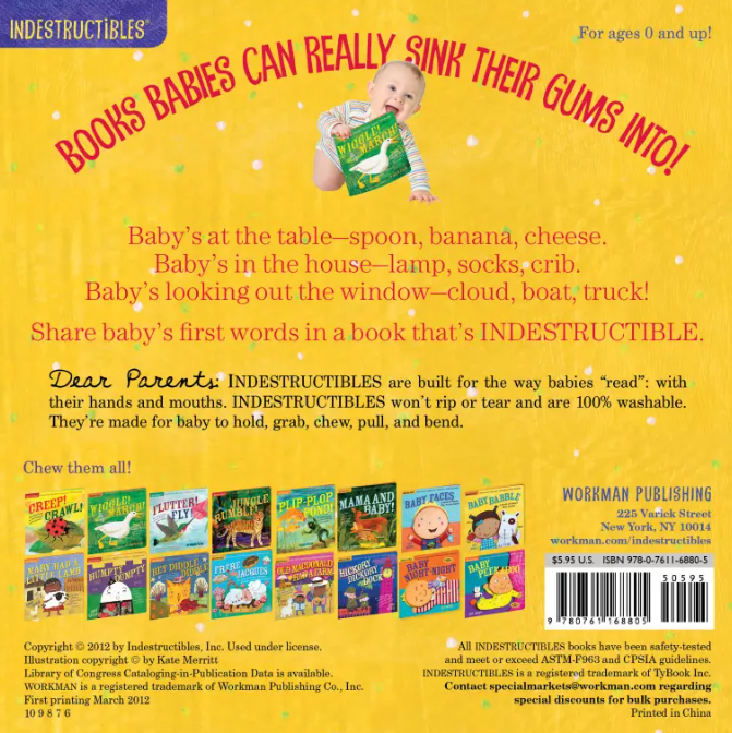 Indestructibles: Baby Babble: A Book of Baby's First Words