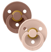 BIBS Size 1 Pacifier -Anatomical - Blush/Woodchuck (2 pack)