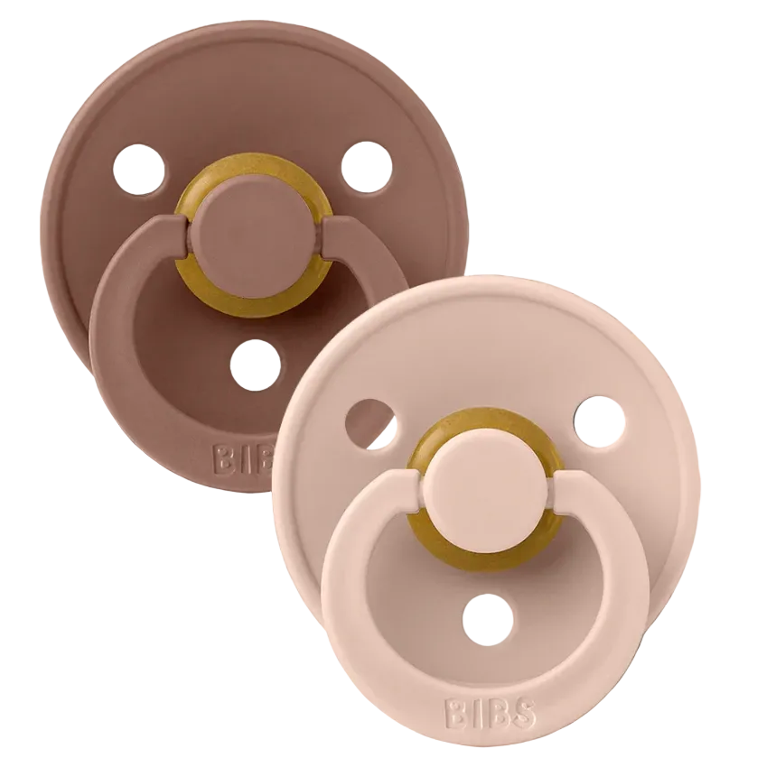 BIBS Size 1 Pacifier -Anatomical - Blush/Woodchuck (2 pack)