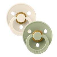 BIBS Size 2 Pacifier - Anatomical - Ivory/Sage (2 pack)