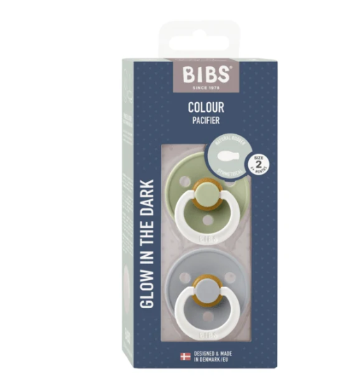 BIBS Size 1 Glow Pacifier - Original - Petrol/Deep Space (2 pack)