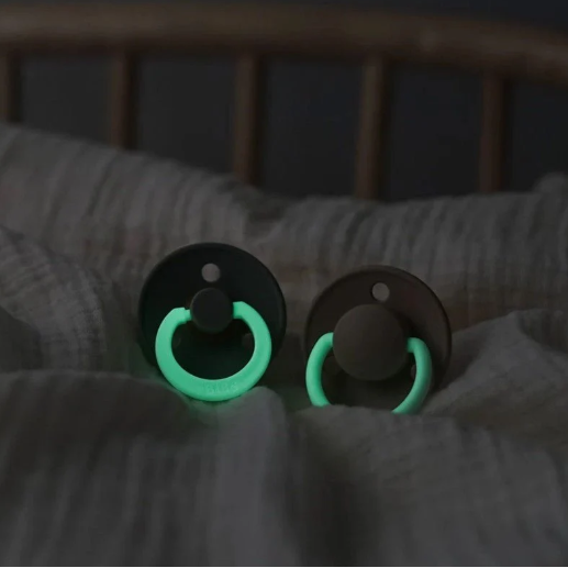 BIBS Size 1 Glow Pacifier - Original - Petrol/Deep Space (2 pack)