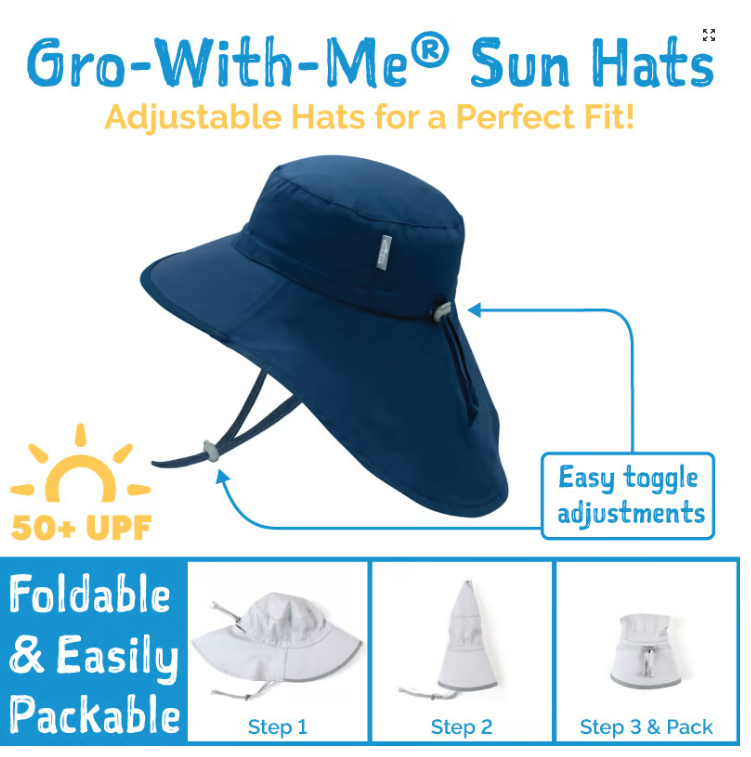 Jan & Jul Aqua Cotton Adventure Hat- Yellow Flower