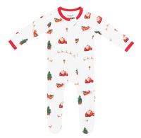 Kyte Baby - Zippered Footie in Santa Sleigh