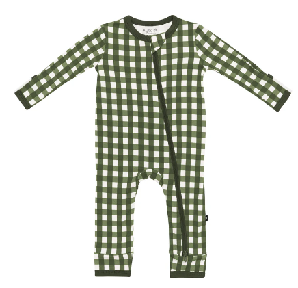Kyte Baby - Zippered Romper in Gingham Fir