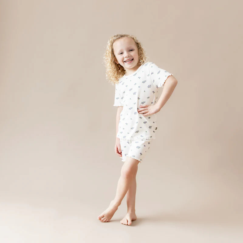 Kyte Baby - Pointelle Short Sleeve Pajamas - Spray Rose