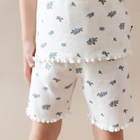 Kyte Baby - Pointelle Short Sleeve Pajamas - Spray Rose