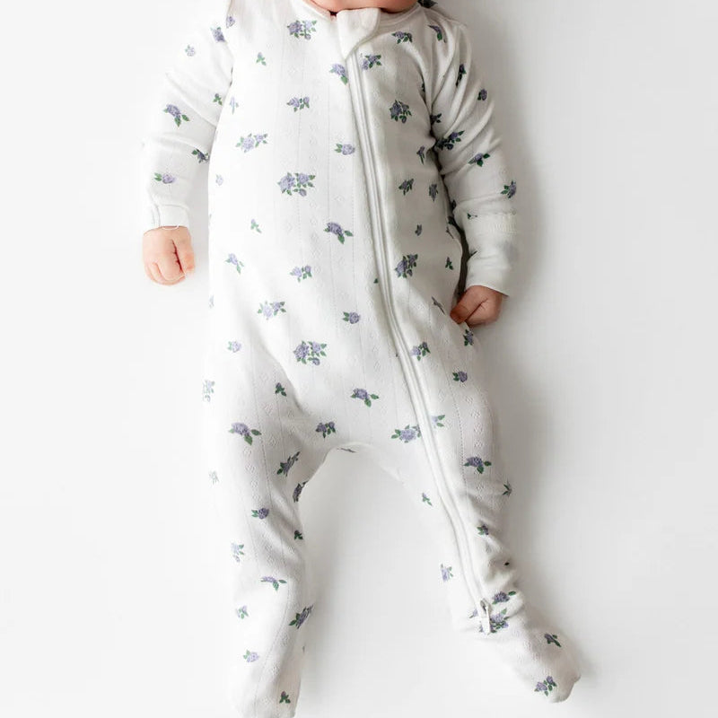 Kyte Baby - Pointelle Zippered Footie in Spray Rose