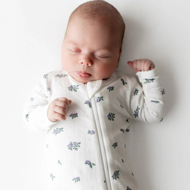 Kyte Baby - Pointelle Zippered Footie in Spray Rose