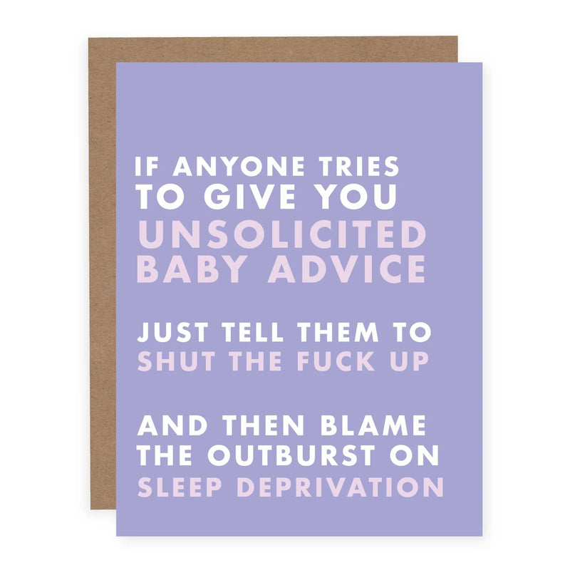 Pretty By Her - Unsolicited Baby Advice Card