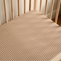 Crepe standard crib sheet - Vichy Brown